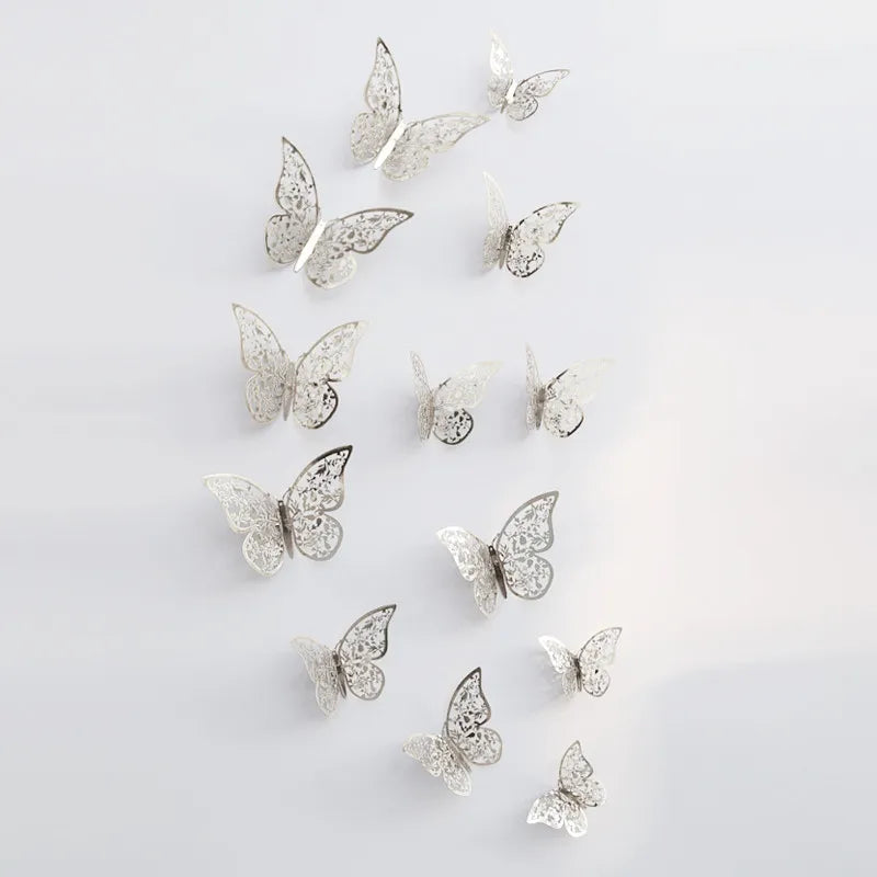 3D Butterfly Wall Stickers - 12Pcs Self Adhesive Home Decor Decals (Online Order Only)