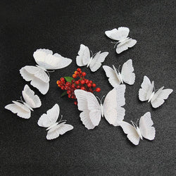 3D Butterfly Wall Stickers - 12Pcs Ambilight Double Layer Decor & Fridge Magnets (Online Order Only)