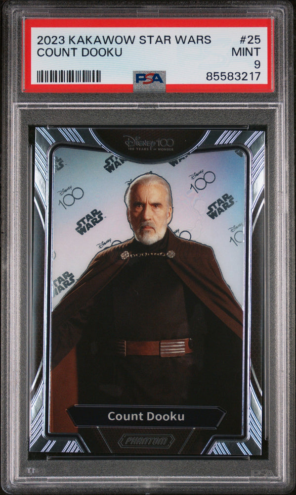 2023 KAKAWOW PHANTOM DISNEY 100 STAR WARS COUNT DOOKU  #25 - PSA 9 (Online Order Only)