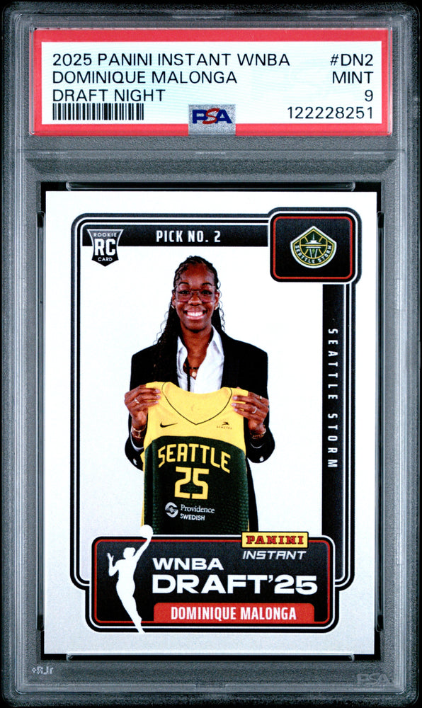 Graded 2025 Panini Instant Dominque Malonga #DN2 Draft Night Rookie RC Basketball Card PSA 9 Mint (ONLINE ORDER ONLY)