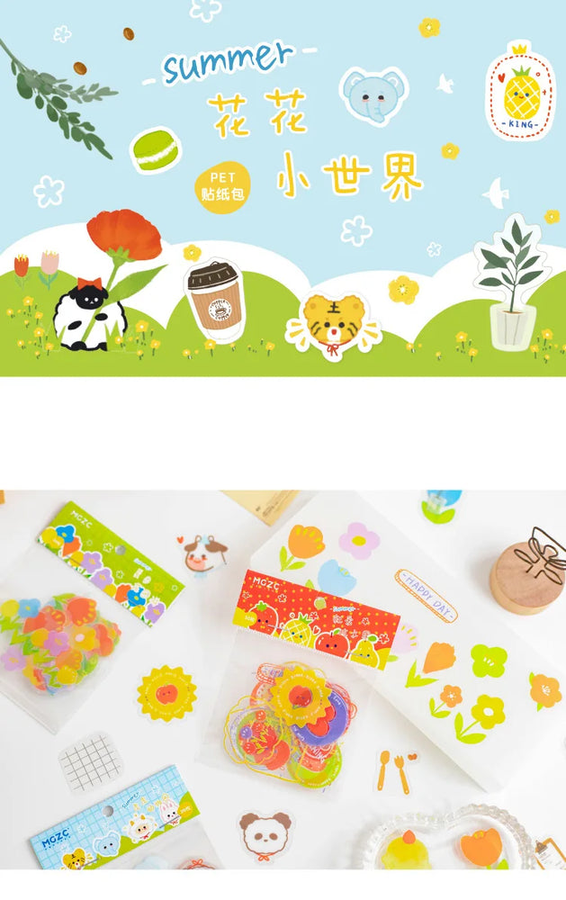30Pcs/lot Flower Small World Series Stickers Scrapbooking Decorative Sticker DIY Diary Album Stick Label Kawaii Stationery (ONLINE ORDER ONLY)
