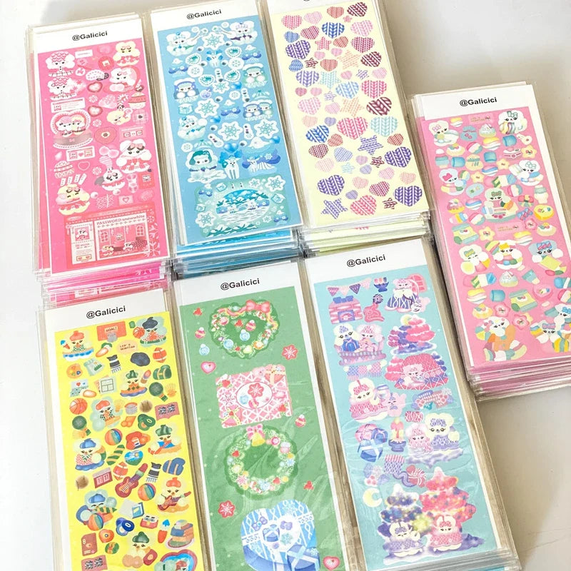 1pcs Kawaii Animals Laser Stickers Scrapbooking Decorative Cute Sticker Korean DIY Diary Album Stick Label School Stationery (Online Order Only)