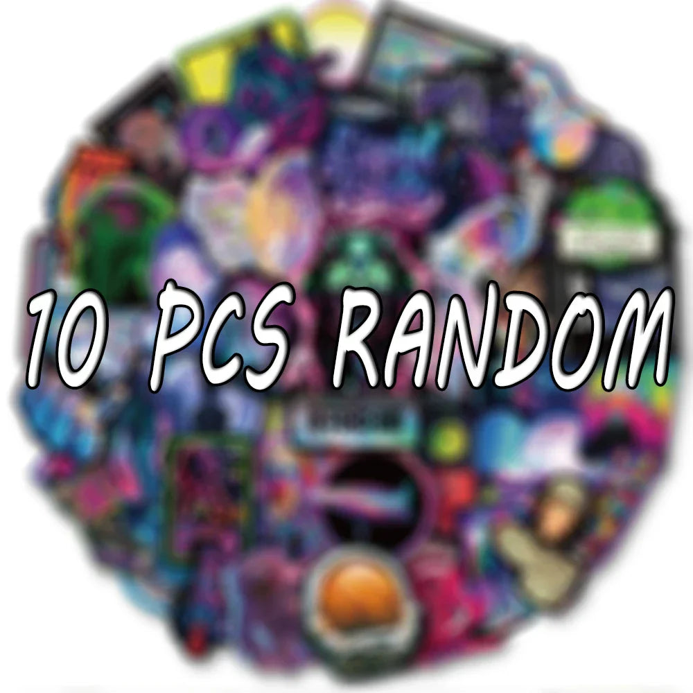 Holographic Cartoon Stickers Pack for Guitar, Motorcycle, Luggage, DIY Toy Decals (Online Order Only)