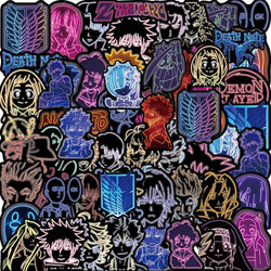 10/30/50PCS Neon Light Anime Stickers Mix Jujutsu Kaisen Hunter×Hunter Stickers DIY Car Phone Laptop Bike Toy Sticker for Kids (Online Order Only)