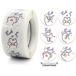 100-500pcs Cartoon Thank You Seal Sticker New Style Festival Manual Diy Decorate Sealing Sticker Thank You Label (ONLINE ORDER ONLY)