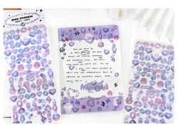 Laser Jewelry beaded Stickers Hand Account DIY Album Stick Label Decoration Scrapbooking Material Sticker Kawaii Stationery (ONLINE ORDER ONLY)