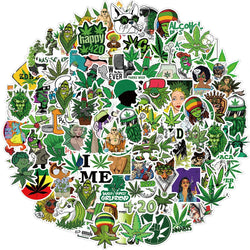 Funny Weed Smoking Graffiti Stickers for Skateboard Laptop Guitar Motorcycle Decal 10/30/50/100PCS (ONLINE ORDER ONLY)