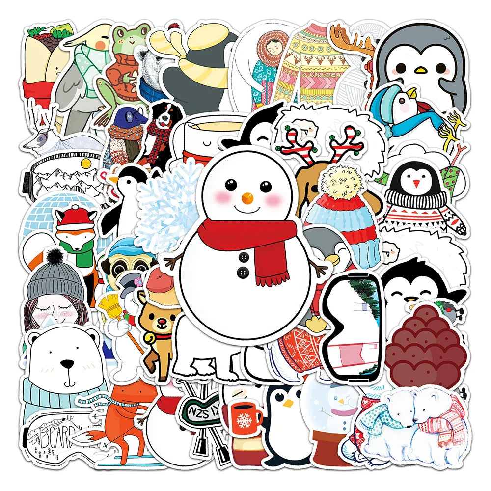 Cute Animal Cartoon Stickers - 10/30/50PCS for Laptop, Scrapbook, Guitar, Fridge, Phone, Kids (Online Order Only)