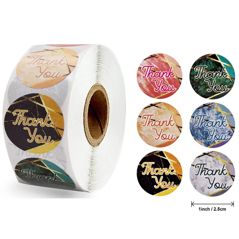 500 Labels Per Roll Thank You Sticker For Seal Label Scrapbooking Christmas Sticke Decoration Sticker Stationery Sticker (ONLINE ORDER ONLY)