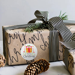 100-500Pcs White Merry Christmas Label Stickers for Card Gift Package Wrapping Festival Party Baking Small Business 1inch (Online Order Only)