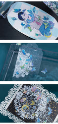 2Pcs Romantic Bronzing Silver Sticker Moonlight Scrapbooking Decorative Stickers Craft Photo Album DIY Aesthetics Stick Label (ONLINE ORDER ONLY)