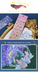 2Pcs Romantic Bronzing Silver Sticker Moonlight Scrapbooking Decorative Stickers Craft Photo Album DIY Aesthetics Stick Label (ONLINE ORDER ONLY)