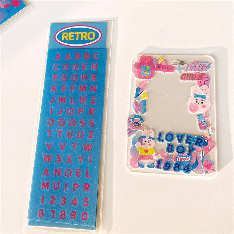 Cute Rabbit Laser Sticker Letters Decorative Stickers Idol Card Making Scrapbooking Journal Photo Album Stick Label Stationery (Online Order Only)