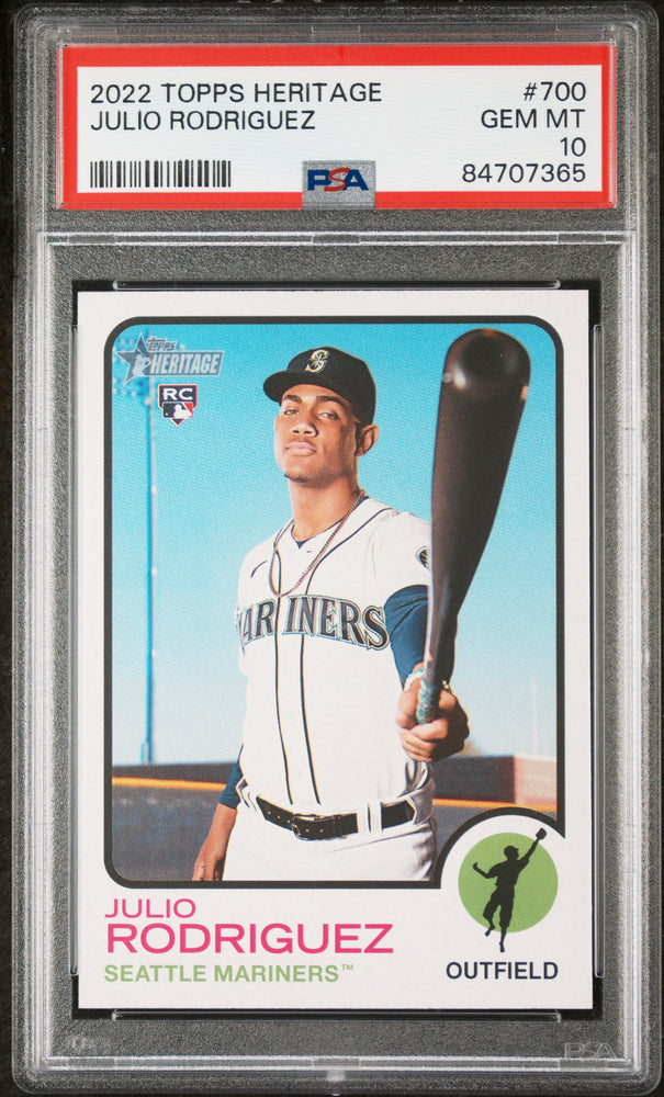 2022 TOPPS HERITAGE JULIO RODRIGUEZ  #700 - PSA 10 ROOKIE CARD (Online Order Only)