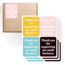40-100pcs Thank You for Supporting My Small Business Stickers Pink Blue Yellow Black Thank You Stickers for Package Decor (Online Order Only)