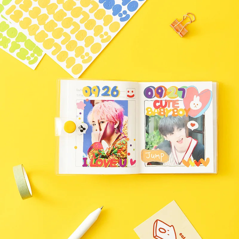 2pcs INS Alphanumeric Sticker Scrapbooking Decoration Photo Album Decor Planner Notebook Labels stickers Kawaii Stationery (Online Order Only)
