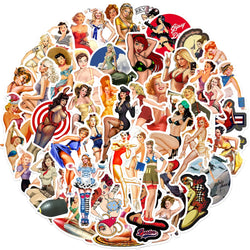10/30/50pcs Hot World War II Sexy Pin up Girl Poster Stickers Bomb DIY Laptop Motorcycle Luggage Skateboard Decal Sticker (Online Order Only)
