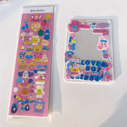 Cute Rabbit Laser Sticker Letters Decorative Stickers Idol Card Making Scrapbooking Journal Photo Album Stick Label Stationery (Online Order Only)