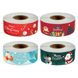 120pcs/roll Merry Christmas Gifts Stickers New Year 2022 Thank You Sticker Christmas Decoration Gift Box Sealing Package Sticker (Online Order Only)