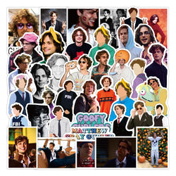 10/50pcs Fashion American Actor Matthew Gray Gubler Stickers Waterproof Suitcase Notebook Scooter Model Star Graffiti Stickers (ONLINE ORDER ONLY)