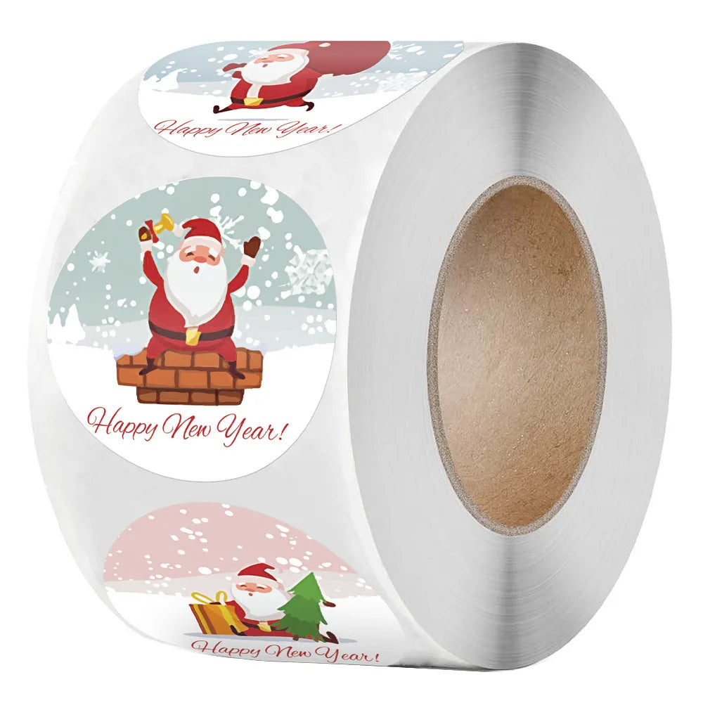 100-500Pcs Merry Christmas Stickers Festival Gift Packaging Seal Labels for New year decor, Greeting cards, Candy bags Stickers (ONLINE ORDER ONLY)
