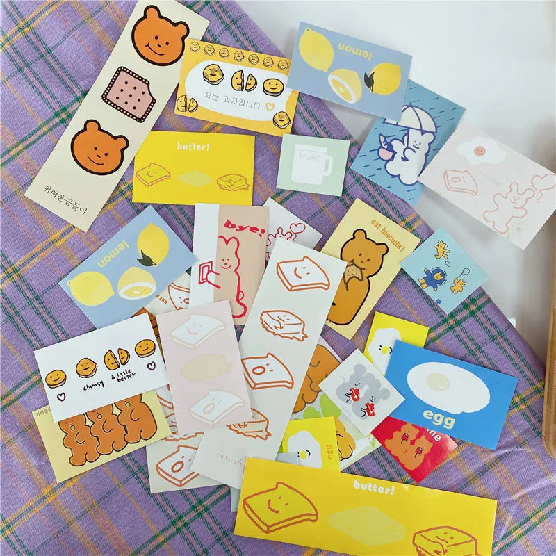 27Pcs/lot Korean ins Cute Biscuit Bear Decorative Sticker Kawaii Stationery Sticker Scrapbooking DIY Diary Album Stick Label (ONLINE ORDER ONLY)