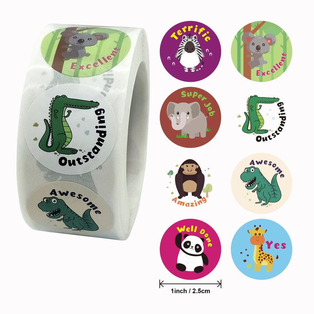 2024New Animals Cartoon Stickers for Kids Classic Toys Sticker School Teacher Reward Sticker Various Styles Designs Pattern (ONLINE ORDER ONLY)