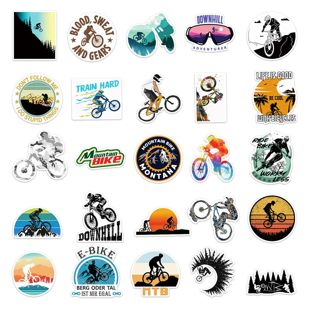 10/30/50PCS Mountain Bike MTB Graffiti Stickers Bicycle Car Laptop Skateboard Phone Motorcycle Guitar Cool Decals Kid Sticker (ONLINE ORDER ONLY)