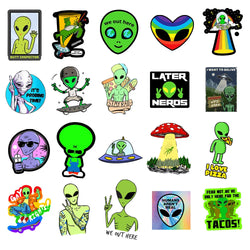 10/30/50PCS Alien UFO Anime Stickers Laptop Guitar Luggage Fridge Phone Bike Waterproof Graffiti Sticker Decal Kid Classic Toys (ONLINE ORDER ONLY)