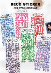 Laser Jewelry beaded Stickers Hand Account DIY Album Stick Label Decoration Scrapbooking Material Sticker Kawaii Stationery (ONLINE ORDER ONLY)