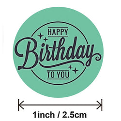 100-500pcs Cute Happy Birthday Sticker Birthday Gift Decoration Label Sealing Balloon Cake Label Packaging Scrapbook Sticker (Online Order Only)