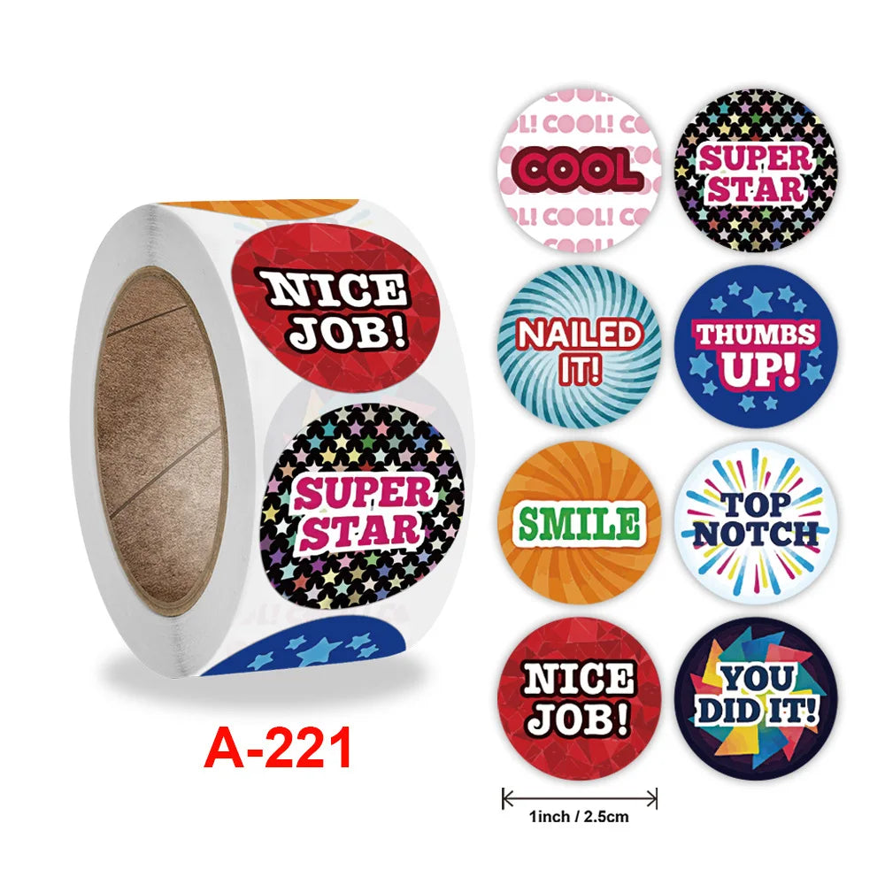 500 Pcs 1inch Praise Praise Thumbs Up Stickers Roll for Envelope Praise Reward Student Work Label Stationery Seal Lable (ONLINE ORDER ONLY)
