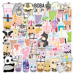 Cute Animal Milk Tea Stickers Pack - Phone Laptop Luggage Bike Decals (Online Order Only)