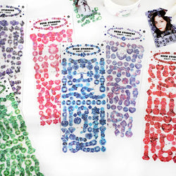 Laser Jewelry beaded Stickers Hand Account DIY Album Stick Label Decoration Scrapbooking Material Sticker Kawaii Stationery (ONLINE ORDER ONLY)
