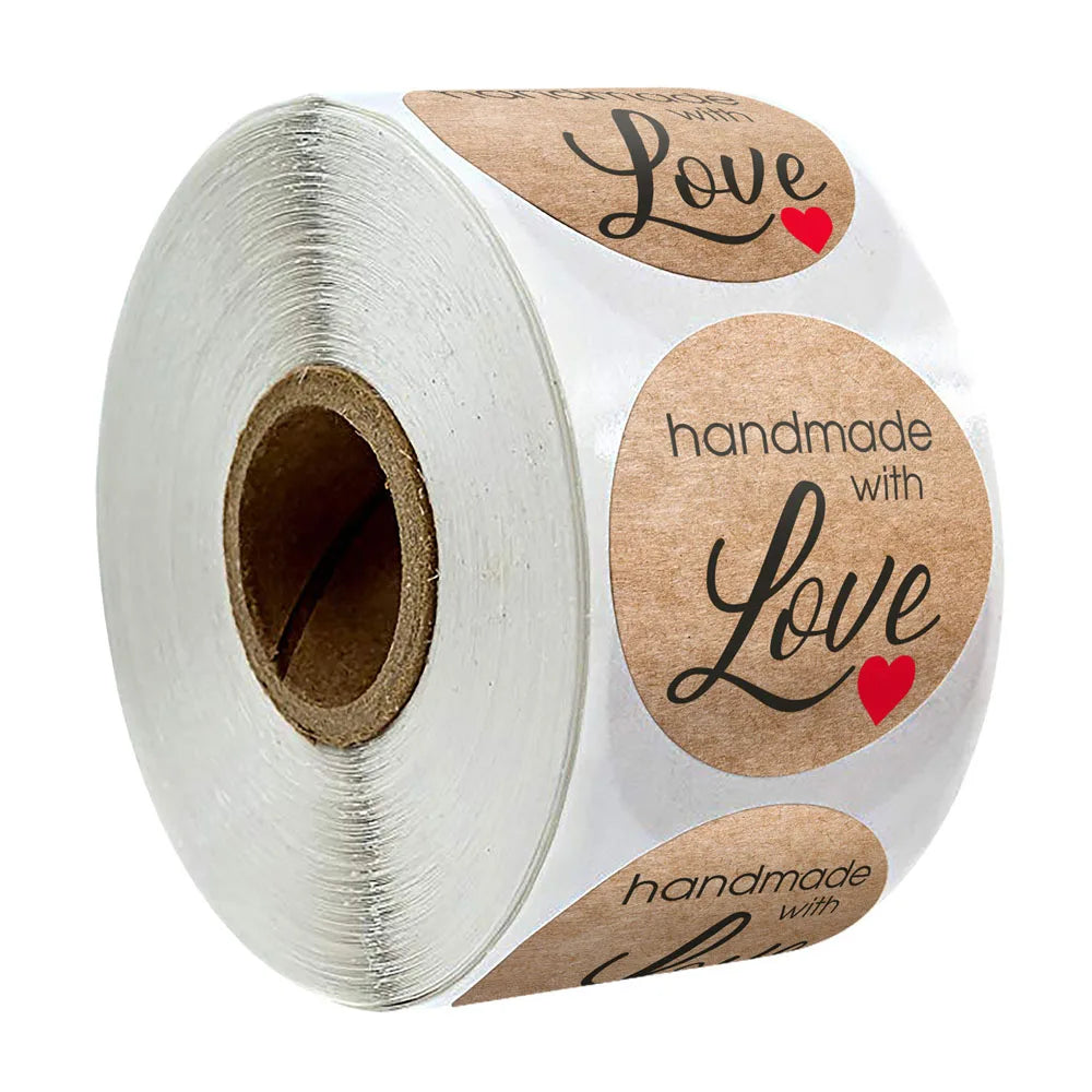 100-500pcs Love Shaped Label Sticker Scrapbooking Gift Packaging Seal Birthday Party Wedding Supply Stationery Sticker (Online Order Only)