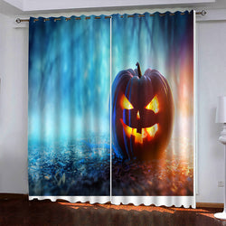 Halloween Pumpkin Decor Curtains Blackout Window Drapes (Online Order Only)