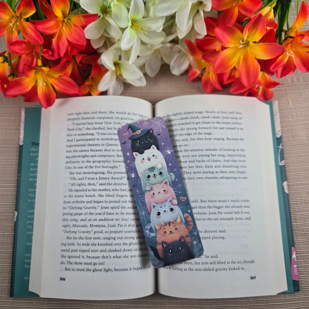 Cute Stacked Cats Halloween Bookmark (ONLINE ORDER ONLY)