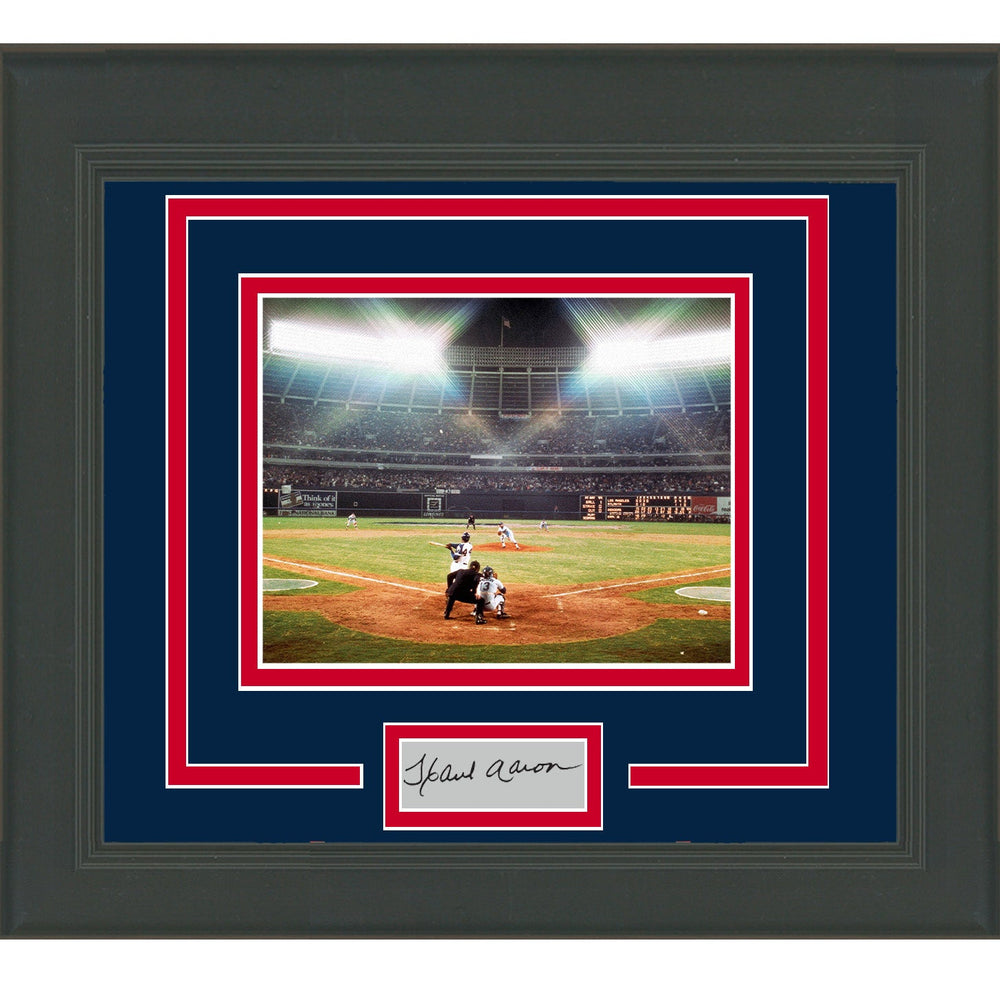 Framed Henry Hank Aaron Facsimile Laser Engraved Signature Auto Atlanta Braves 11x14 Baseball Photo (ONLINE ORDER ONLY)