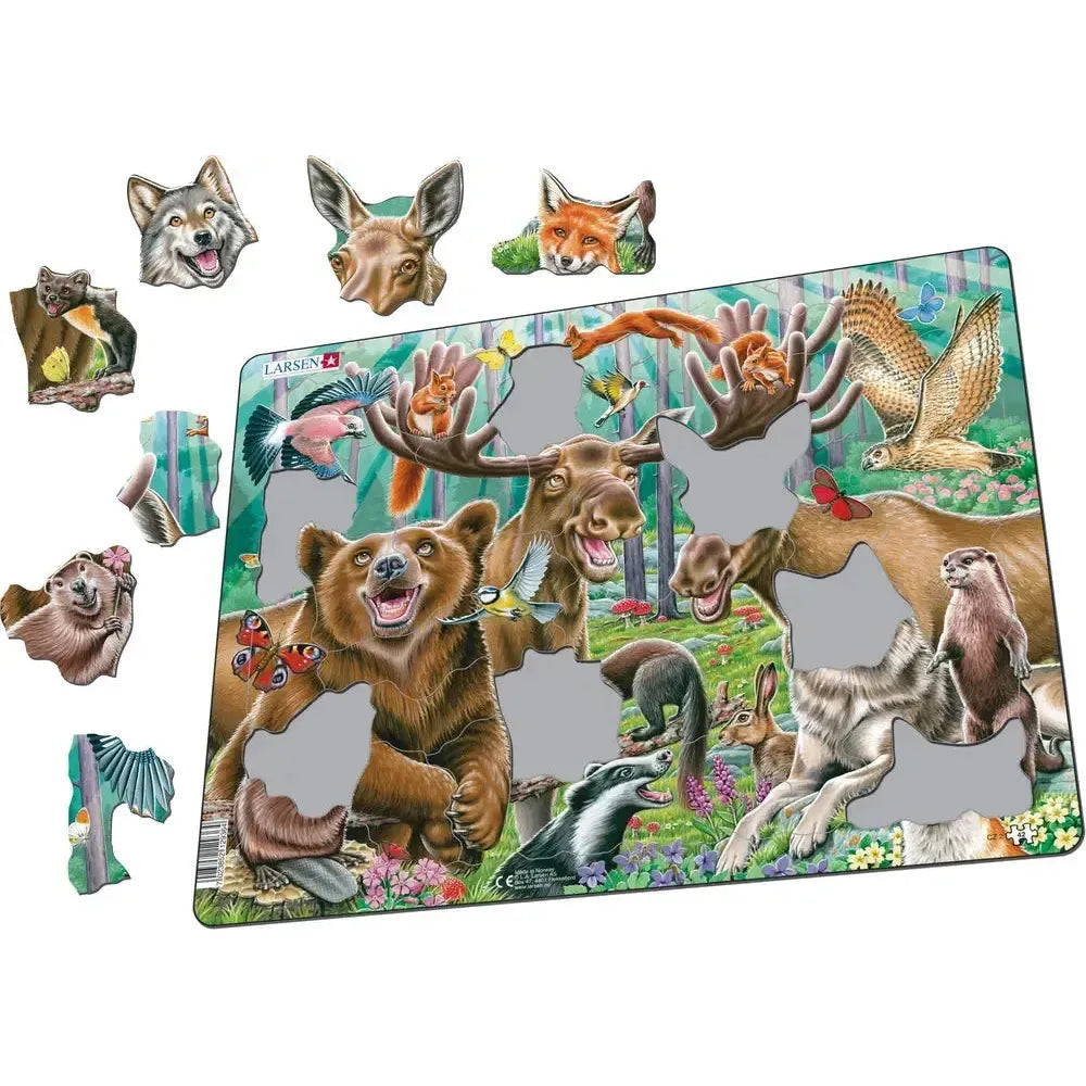 Happy Forest Selfie 42 Piece Tray Jigsaw Puzzle Larsen (ONLINE ORDER ONLY)