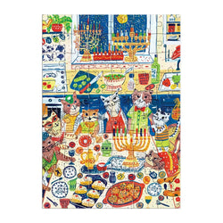 Happy Hanukcats Greeting Card 60 Piece Jigsaw Puzzle Galison (ONLINE ORDER ONLY)