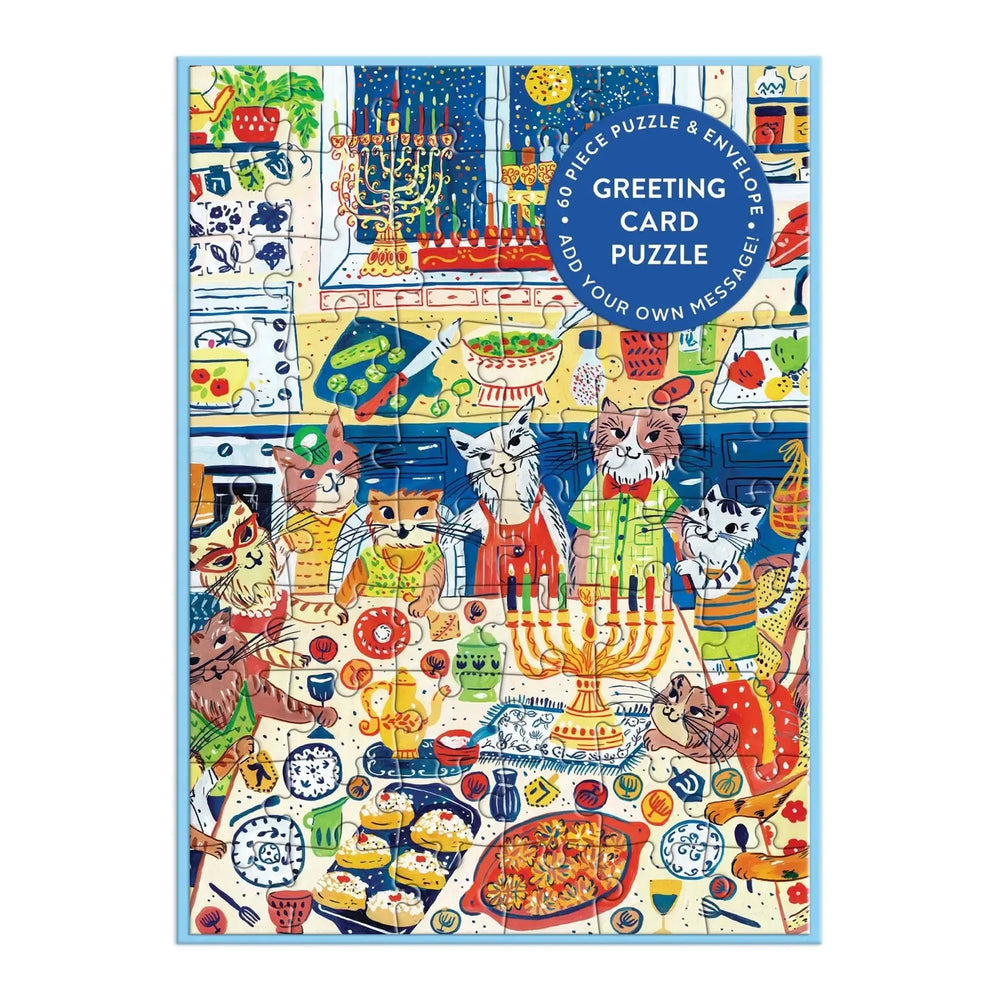 Happy Hanukcats Greeting Card 60 Piece Jigsaw Puzzle Galison (ONLINE ORDER ONLY)