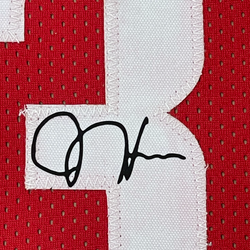 Framed Facsimile Autographed James Harden 35x39 Houston Red Reprint Laser Auto Basketball Jersey (ONLINE ORDER ONLY)