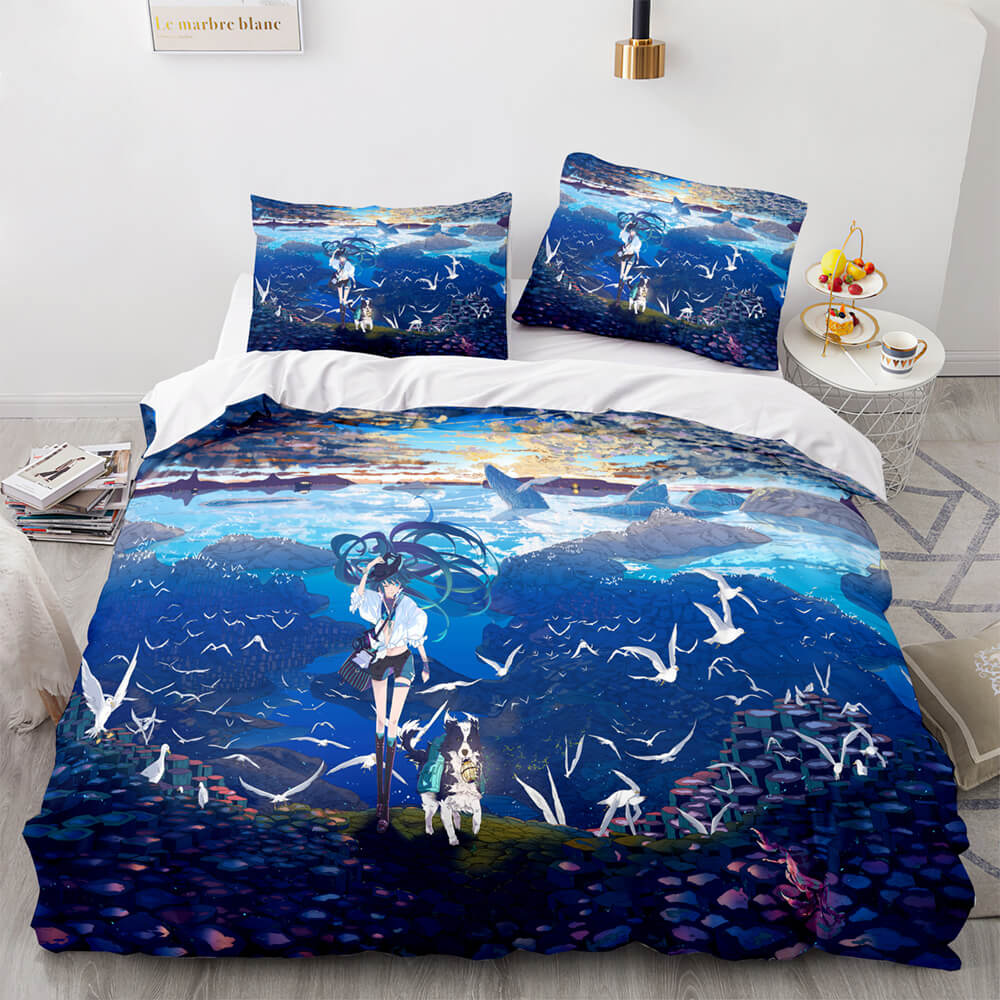 Anime Hatsune Miku Bedding Set Cosplay Quilt Cover Without Filler (Online Order Only)