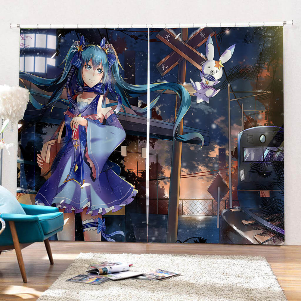 Hatsune Miku Curtains Cosplay Blackout Window Drapes for Room Decoration (Online Order Only)