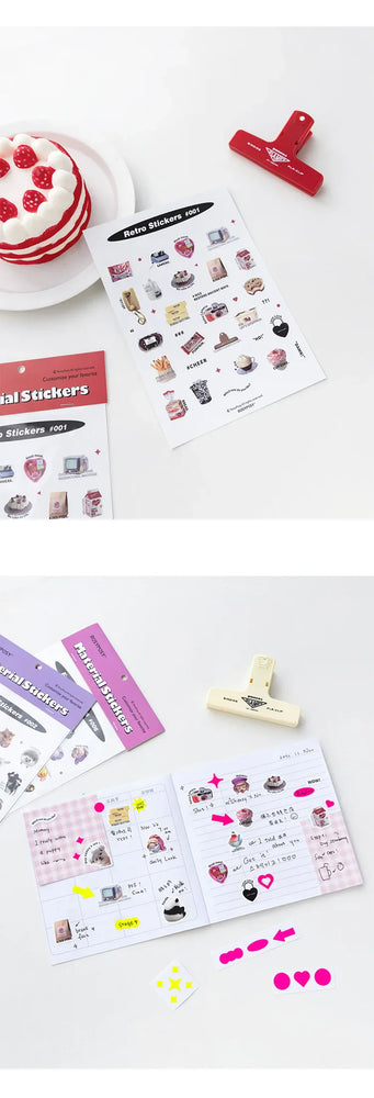 17Pcs Cute Animal Sticker ins DIY Decoration Ablum Diary Scrapbooking Journal Adhesive Sticker Stationery Art Crafts (ONLINE ORDER ONLY)