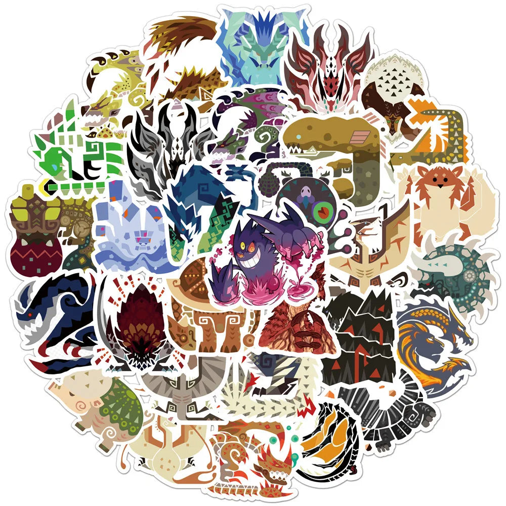 Monster Hunter Stickers Pack: Waterproof Decals for Car, Skateboard, Notebook, Phone, Helmet (ONLINE ORDER ONLY)