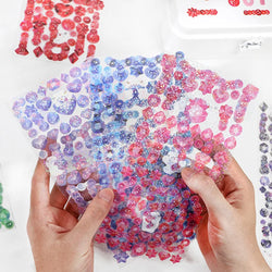 Laser Jewelry beaded Stickers Hand Account DIY Album Stick Label Decoration Scrapbooking Material Sticker Kawaii Stationery (ONLINE ORDER ONLY)
