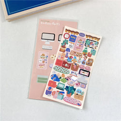 Ins Cute Landscape Stickers Outdoor Indoor Bear Waterproof Stickers Idol Card Hand Account Decoration Stickers Stationery (ONLINE ORDER ONLY)