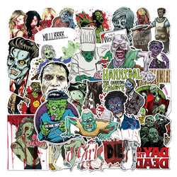 10/30/50PCS Horror Skull Zombie Stickers Skateboard DIY Guitar Laptop Motorcycle Car Cool Graffiti Terror Decal Sticker for Kids (Online Order Only)