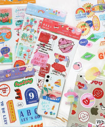 6 Sheets Enjoy Happy Time Series Stickers Scrapbooking Decorative Sticker Korean DIY Diary Album Stick Label Kawaii Stationery (ONLINE ORDER ONLY)